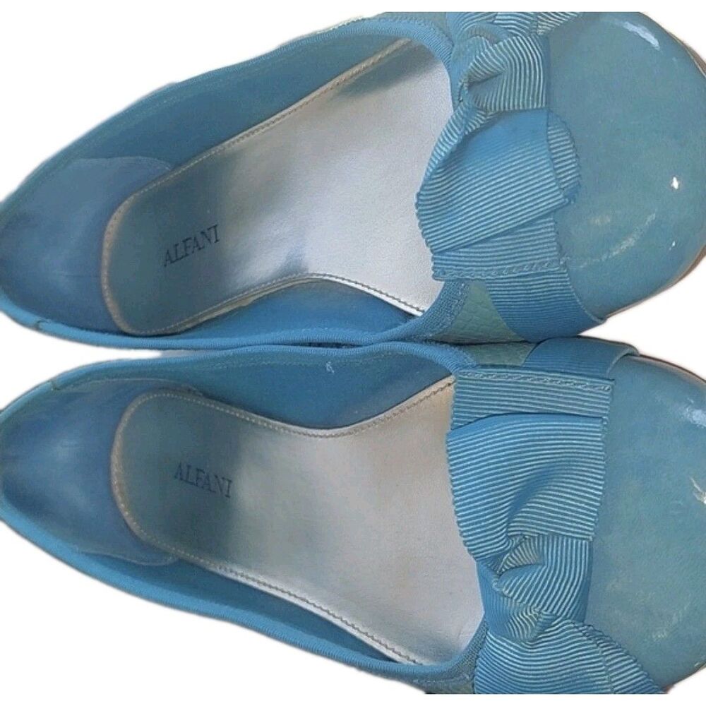 Alfani  Ballet Flats Teal Ballerina Shoes Bow Women’s Size 7.5M  No Box